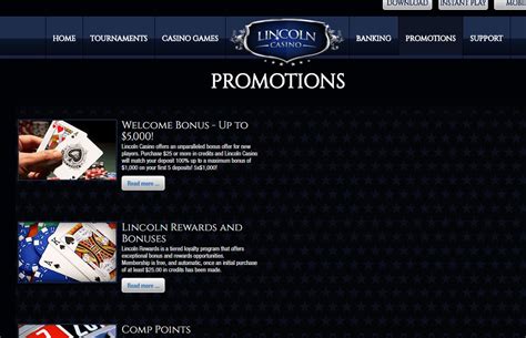 Lincoln Casino No Deposit Bonus of up to $10 .